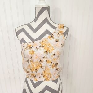 American Eagle | New One Shoulder Cropped Floral Top XS
